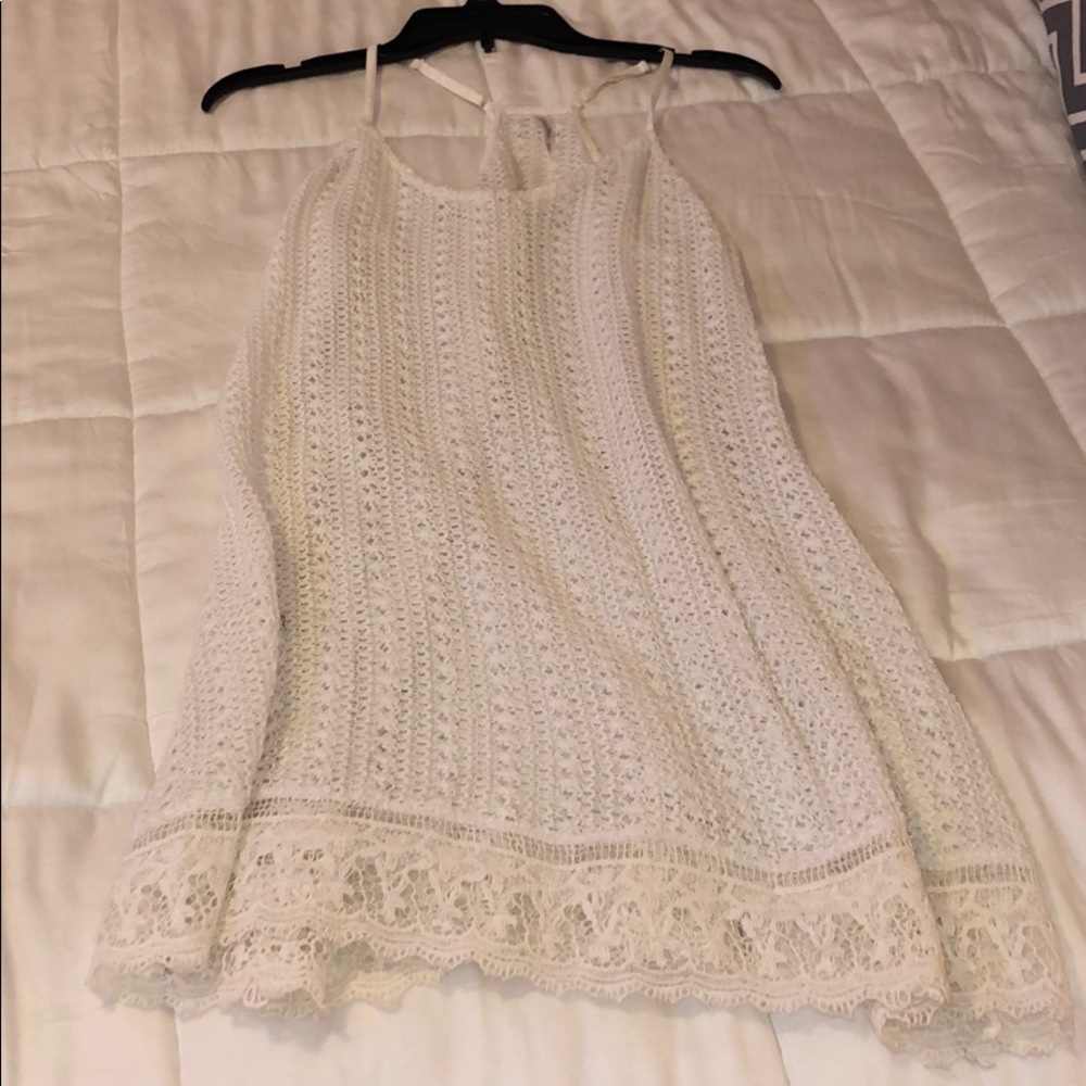 Francesca’s NEVER WORN white bathing suit cover up